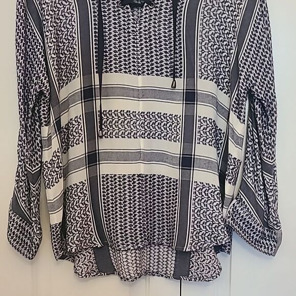 Rails x Anthropologie LILY YARN-DYED Jacquard Blue & White Plaid Top Size S - Picture 4 of 15